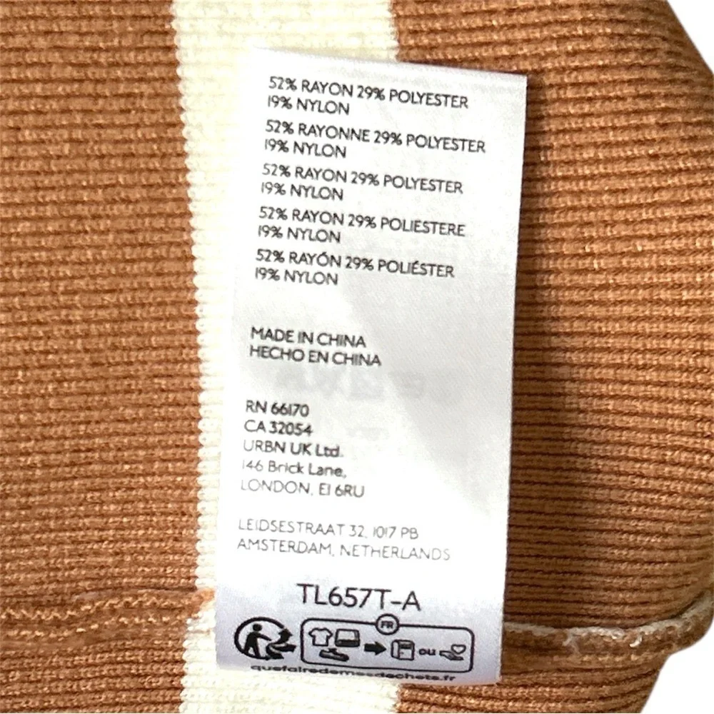 Maeve Anthropologie Stripe Collard Sleeveless Sweater Vest Camel White Size XL